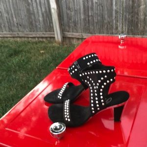 Ankle strap with studs 2 inch heel zipper. used